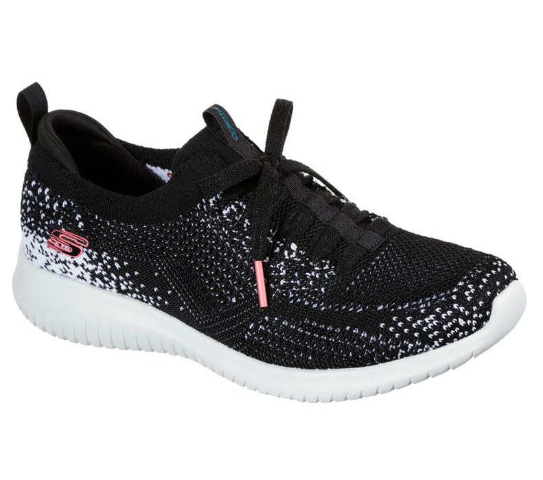 Skechers Dam Svarta/Vita Slip On - Ultra Flex - Twilight Twinkle - Sverige (PXINH-4683)